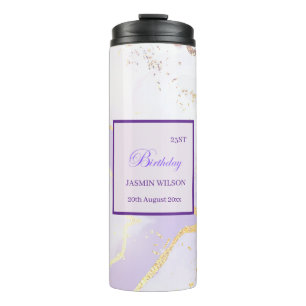 Bouteilles Isothermes Douce Éclaboussure d'Or Aquarelle Violet Élégant
