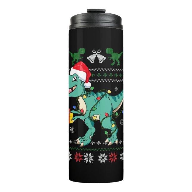 Bouteilles Isothermes Doux de Noël moche Dinosaur Garçons Enfants Pyjama (Devant)