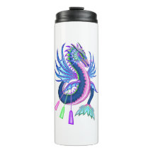 Dragon d'eau bleu et rose