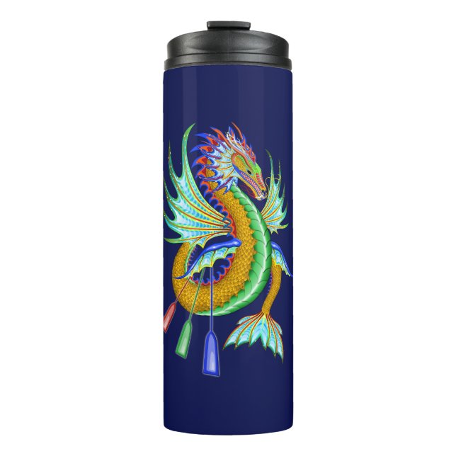 Bouteilles Isothermes Dragon d'eau verte et d'or pour dragon (Devant)
