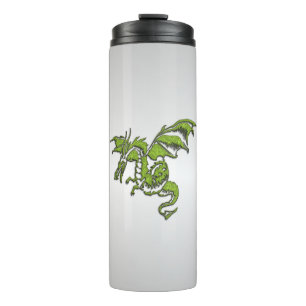 Bouteilles Isothermes Dragon vert sur argent