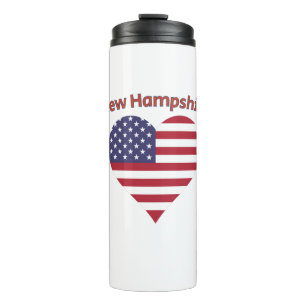 Bouteilles Isothermes Drapeau américain en forme de cœur du New Hampshir