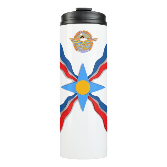 Bouteilles Isothermes Drapeau Assyrien Tumbler thermique (Devant)