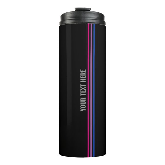 Bouteilles Isothermes Drapeau Bisexuel Personnalisé Stripes couleur LGBT (Devant)