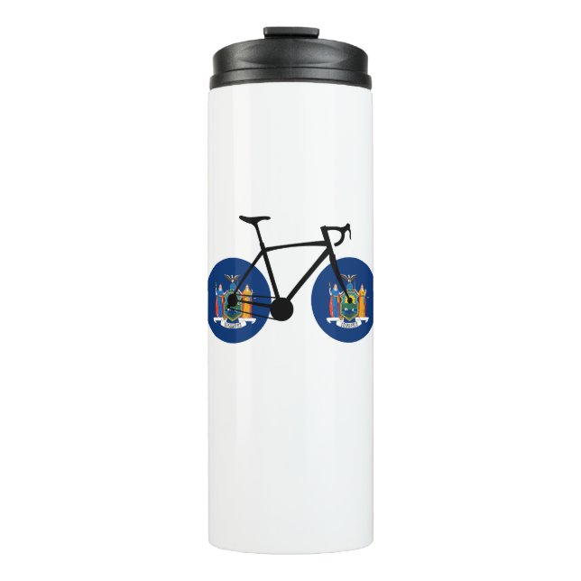 Bouteilles Isothermes Drapeau de l'État de New York à vélo (Devant)