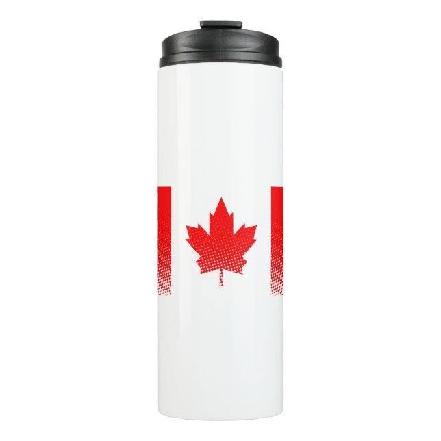 Bouteilles Isothermes Drapeau Du Canada À Effet Halfton (Devant)