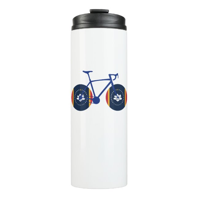 Bouteilles Isothermes Drapeau du Mississippi à vélo (Devant)
