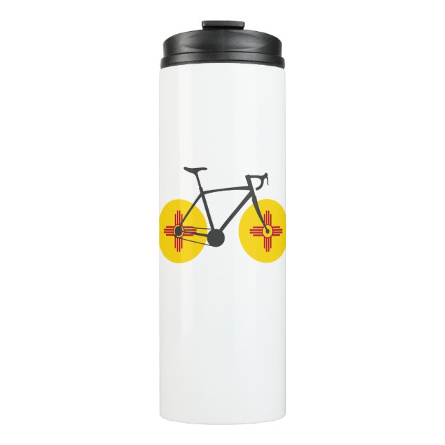 Bouteilles Isothermes Drapeau du Nouveau-Mexique à vélo (Devant)