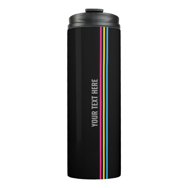 Bouteilles Isothermes Drapeau Pansexuel Personnalisé Stripes couleur LGB (Devant)