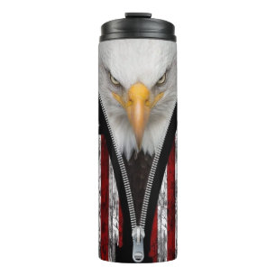 Bouteilles Isothermes Drapeau Patriotique Bald Eagle Zipper USA