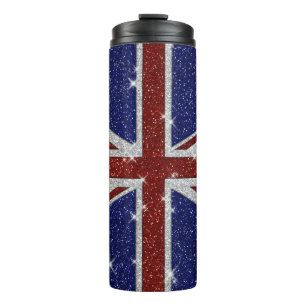 Bouteilles Isothermes Drapeau Union Jack brillant parties scintillant