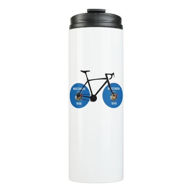 Bouteilles Isothermes Drapeau Wisconsin Cyclisme (Devant)