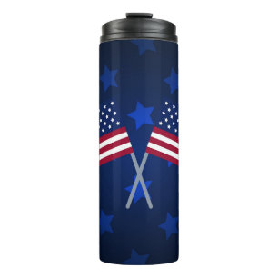 BOUTEILLES ISOTHERMES DRAPEAUX AMÉRICAINS BLEUS ROUGE PATRIOTIQUE