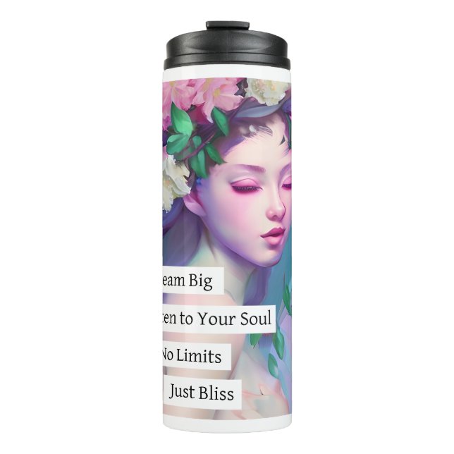 Bouteilles Isothermes Dream Big, Citation inspirante pour fille (Devant)