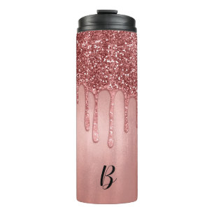Bouteilles Isothermes Dripping in Rose Gold Glitter Pretty Pink Drips