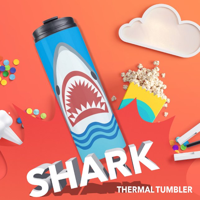 Bouteilles Isothermes Drôle Cartoon de mâchoires de requin (Créateur téléchargé)