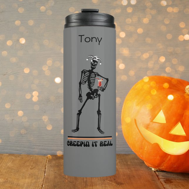 Bouteilles Isothermes Drôle Creepin It Real Skeleton Boire Halloween (Créateur téléchargé)