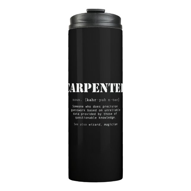 Bouteilles Isothermes Drôle de don de charpentier - Définition du dictio (Devant)
