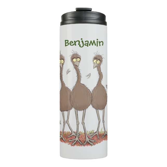 Bouteilles Isothermes Drôle dessin animé du trio australien emu (Devant)