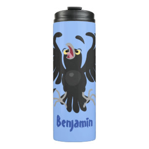 Bouteilles Isothermes Drôle fou corbeau dessin animé de corbeau de corne