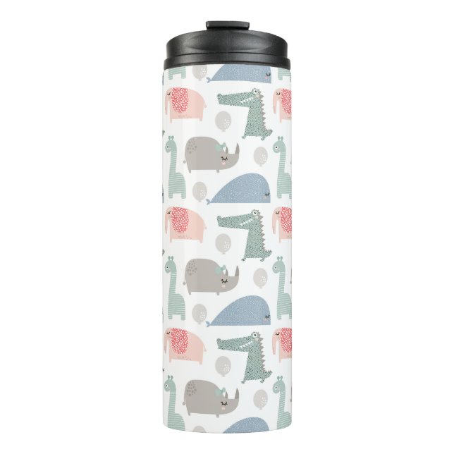 Bouteilles Isothermes Drôle Visage mignon Doodle Motif animal (Devant)