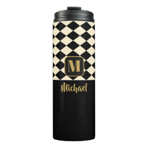 Bouteilles Isothermes Duo Geo Black & Ivory Cream Noms personnalisés