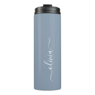 Bouteilles Isothermes Dusty Blue minimaliste moderne Monogramme élégant