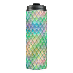 Bouteilles Isothermes Écaille de Dragon Arc-en-ciel Pastel Brillante et