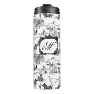 Bouteilles Isothermes ÉCOSSE Terrier Toile noire avec Monogramme