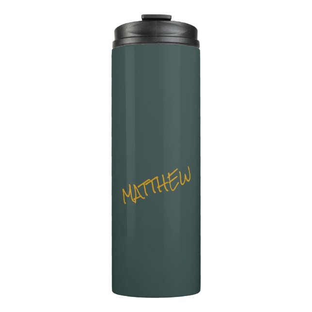 Bouteilles Isothermes Écriture en lettres or moderne vert foncé (Devant)