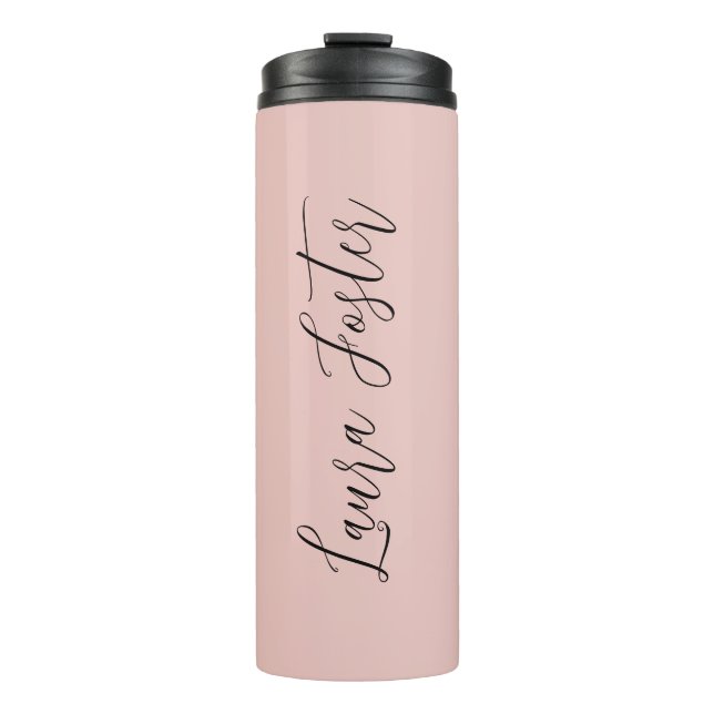 Bouteilles Isothermes Écriture manuscrite classique Nom élégant Rose Gol (Devant)