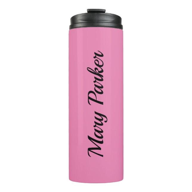 Bouteilles Isothermes Écriture manuscrite Nom professionnel simple rose (Devant)