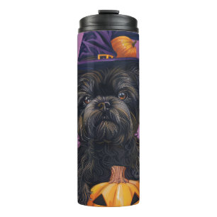 Bouteilles Isothermes Éffrayant Affenpinscher Halloween sorcière et Citr