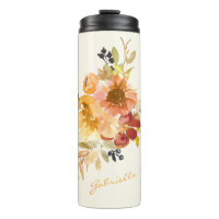 Élégant Automne Automne Aquarelle Floral Personnal