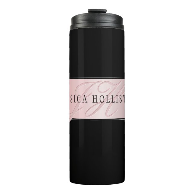 Bouteilles Isothermes Elégant Blush Faux Rose Gold | Nom et initiales (Devant)