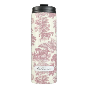 Bouteilles Isothermes Elégant chic rosé Cheval Toile avec nom