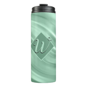 Bouteilles Isothermes Élégant Chic Turquoise Swirl Monogramme initial él