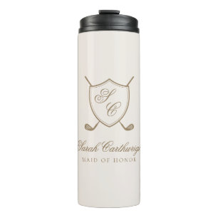 Bouteilles Isothermes Élégant Classic Crest Monogram Mariage de golf