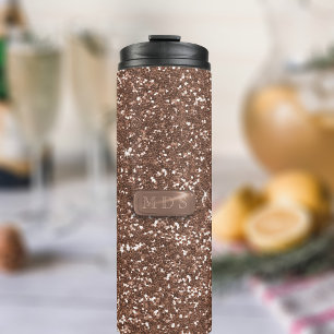 Bouteilles Isothermes Elégant Faux Rose Gold Parties scintillant Monogra