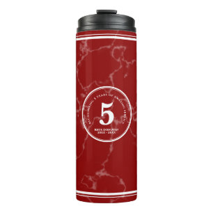 Bouteilles Isothermes Élégant marbre rouge 5 ans de travail Anniversaire