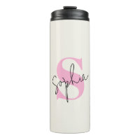 Élégant Monogramme Pastel Thermal Tumbler