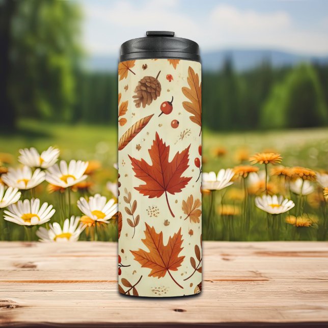 Bouteilles Isothermes Élégant Motif Automne (Créateur téléchargé)