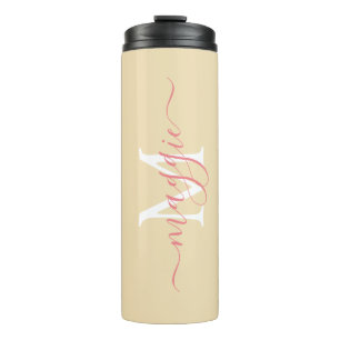Bouteilles Isothermes Élégant Personnalisé Initiale & Nom Voyage Mug