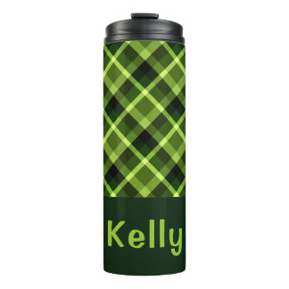 Bouteilles Isothermes Élégant Pois vert Pâte Monogramme Thermal Tumbler