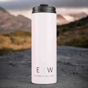 Bouteilles Isothermes Élégant rose vif Moderne minimaliste Nom du monogr