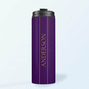 Bouteilles Isothermes Élégant texte personnalisable   Gold & Deep Purple