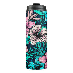 Bouteilles Isothermes Elegant Vintage Tropical Flowers and Leaves  