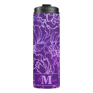 Bouteilles Isothermes Élégante prune Monogramme moderne