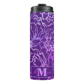 Bouteilles Isothermes Élégante prune Monogramme moderne