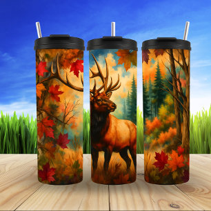 Bouteilles Isothermes Elk d'automne, Scène forestière animée